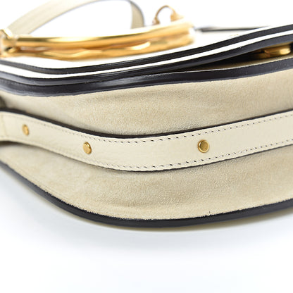 Chloe Calfskin Suede Small Nile Bracelet Bag Off White 8 of 9