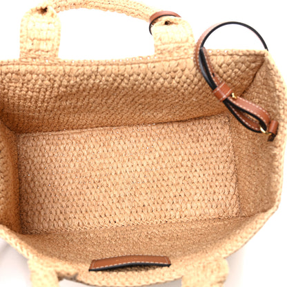 Celine Raffia Calfskin Triomphe Small Cabas Thais Tan 6 of 12