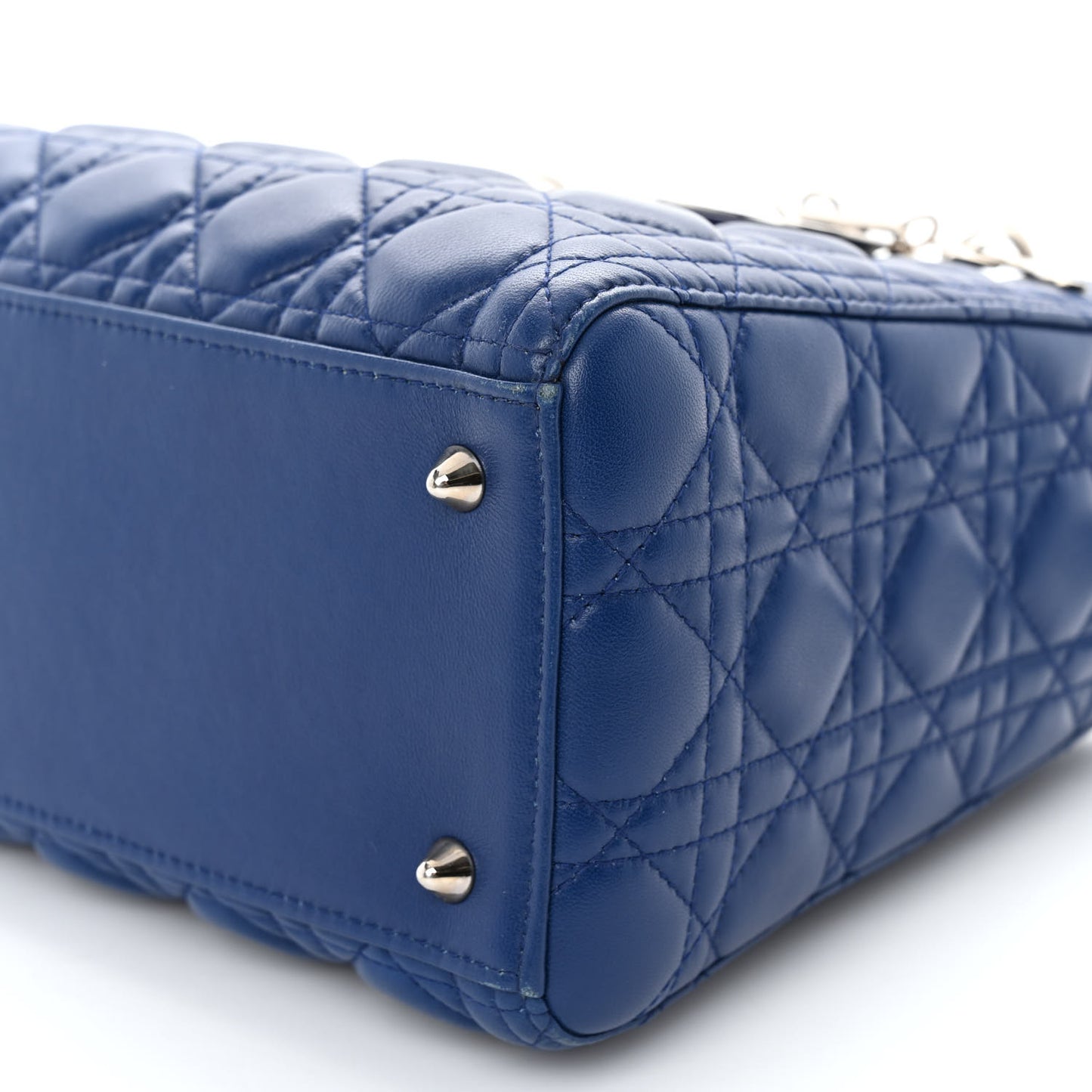 Lambskin Cannage Medium Lady Dior Blue