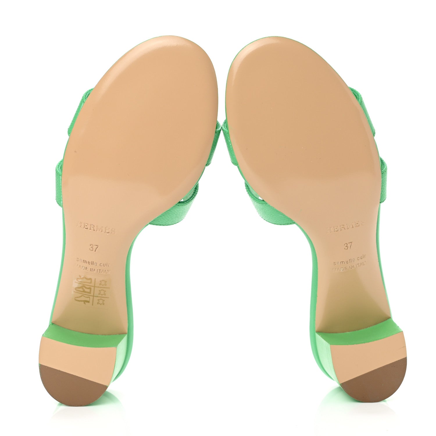 Hermes Epsom Oasis Sandals 37 Vert Pomme 5 of 10