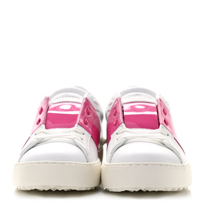 Valentino Garavani Patent Calfskin Womens Rockstud Open Sneakers 37 White Pink Orchid 2 of 9