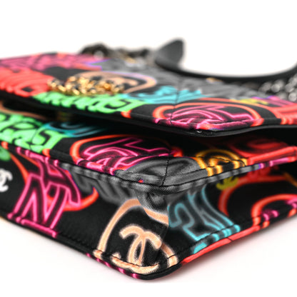 Chanel Fabric Printed Chanel 19 Wallet On Chain WOC Black Multicolor 11 of 12