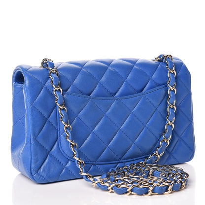 Chanel Lambskin Quilted Mini Rectangular Flap Blue 3 of 9
