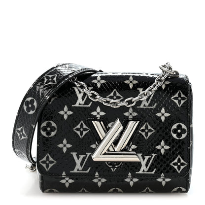 Louis Vuitton Snakeskin Monogram Twist Shoulder Bag PM Black 1 of 13