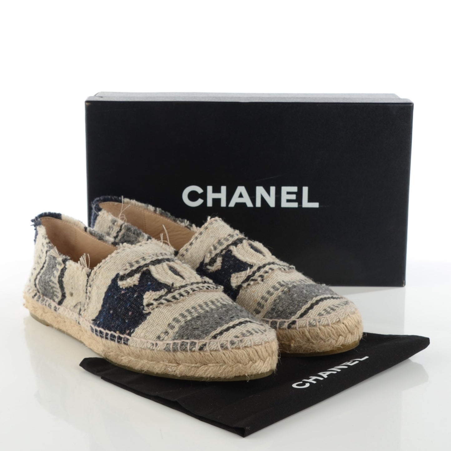 Toile Striped Espadrilles 41 Beige