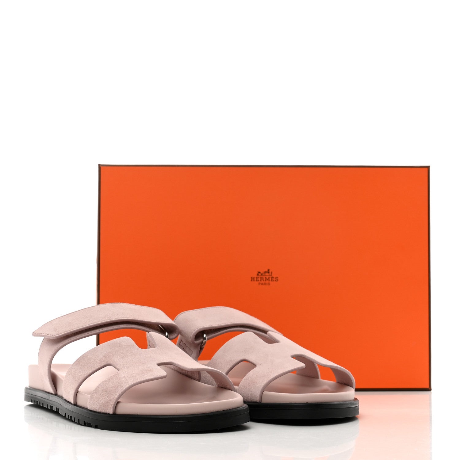 Hermes Suede Goatskin Womens Chypre Sandals 38 Rose Perle 9 of 9
