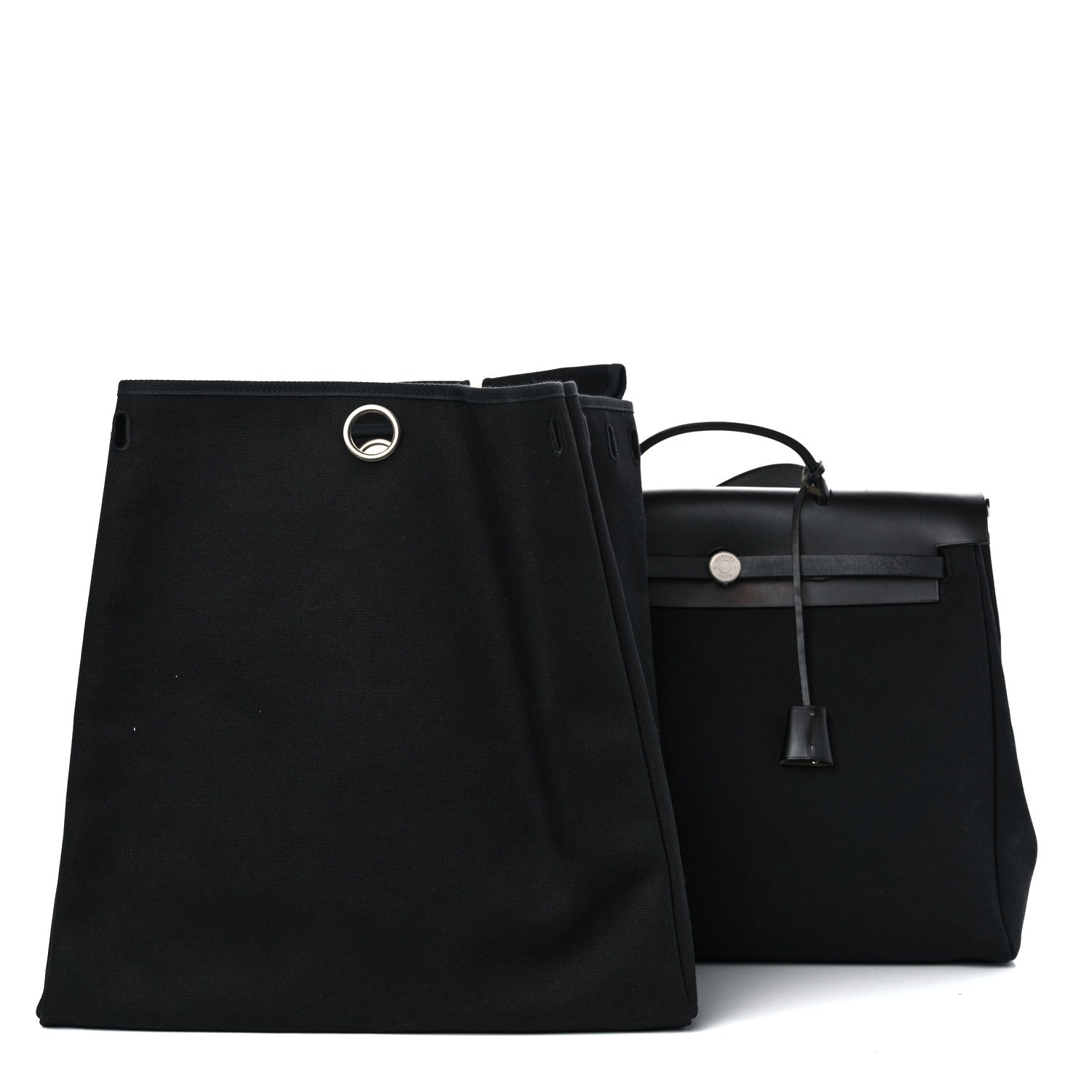 Hermes Toile Vache Calfskin Herbag 39 MM Black 3 of 13