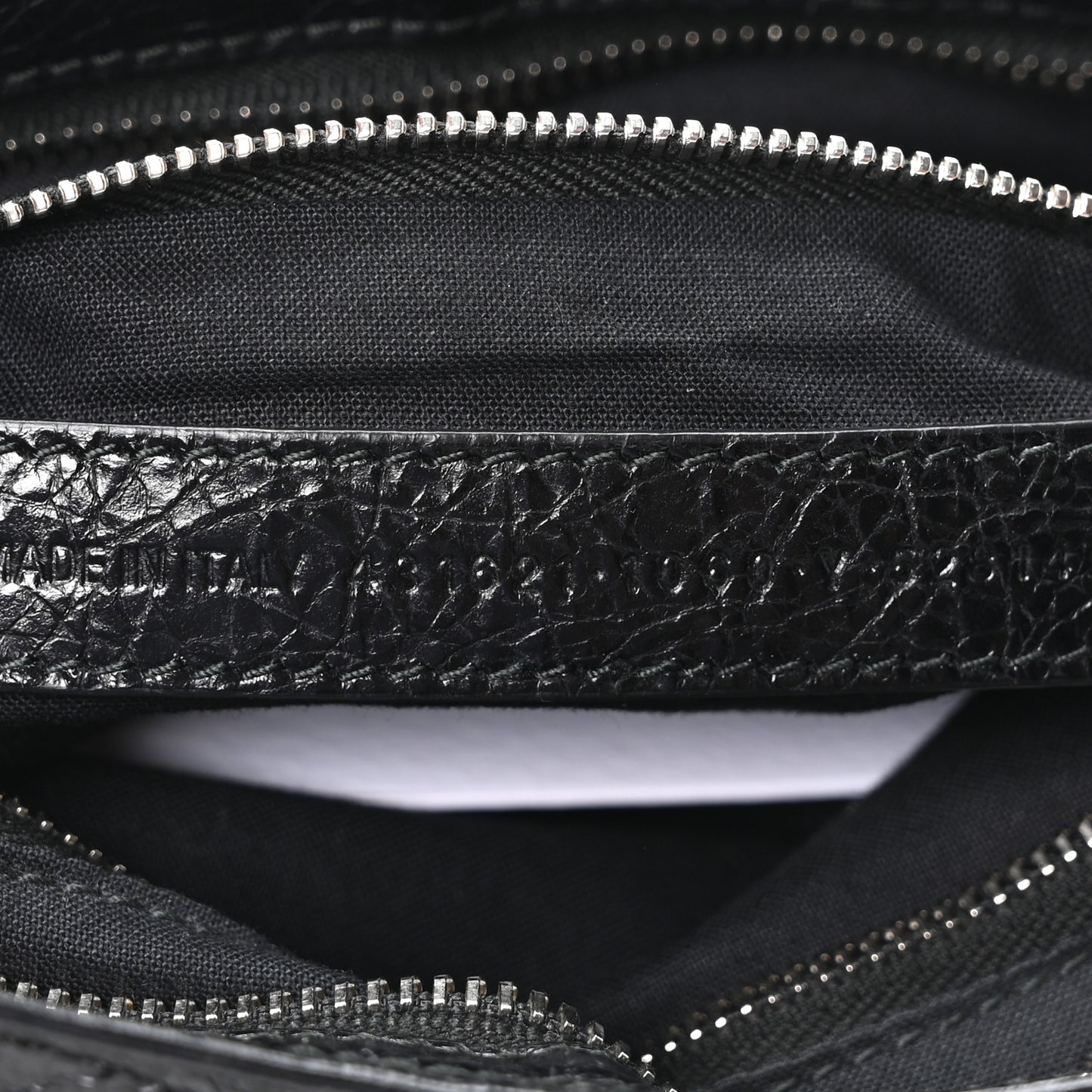 Agneau Classic Hardware S City Logo Strap Black White