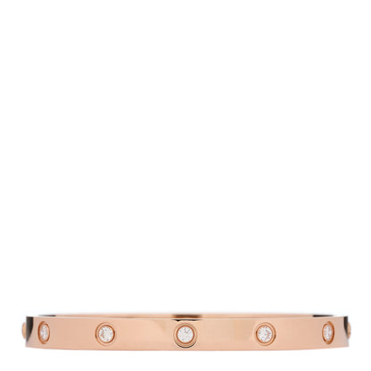 Cartier 18K Pink Gold 10 Diamond LOVE Bracelet 18 2 of 5