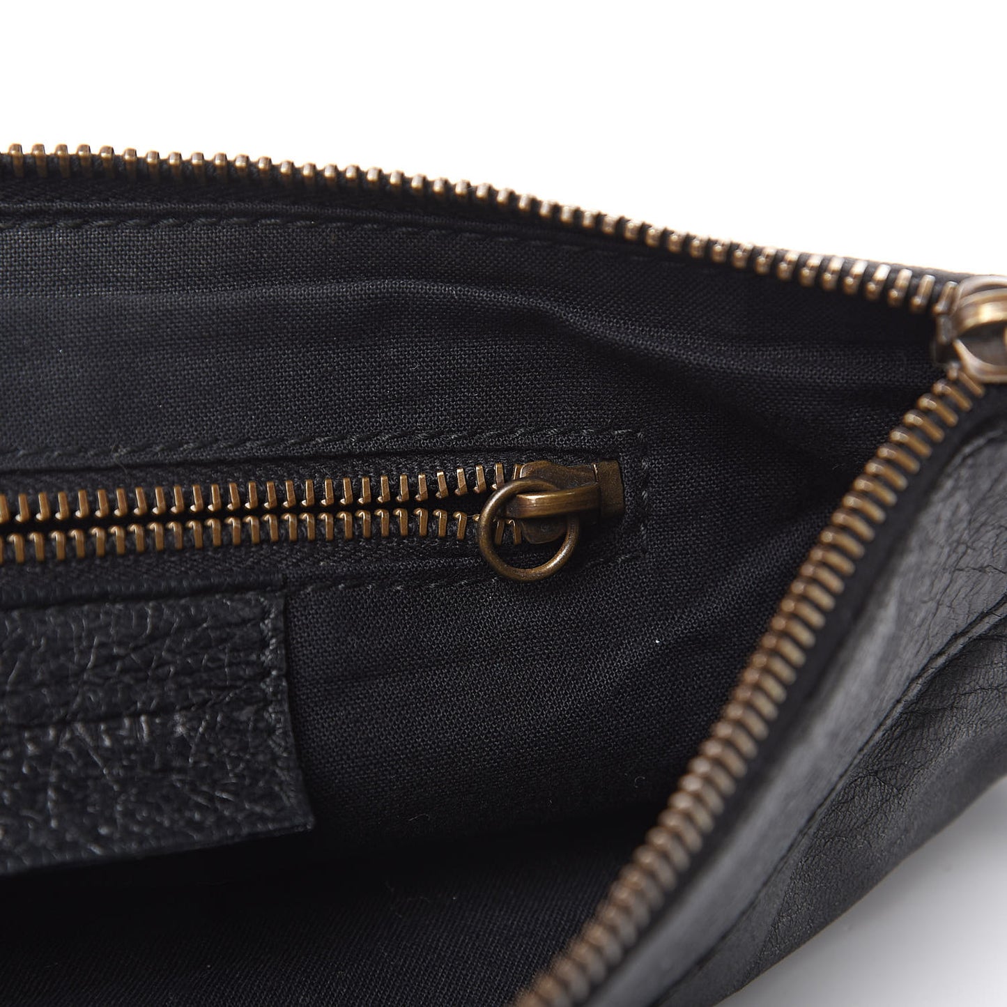 Agneau Classic Hardware Flat Handle Clutch Black