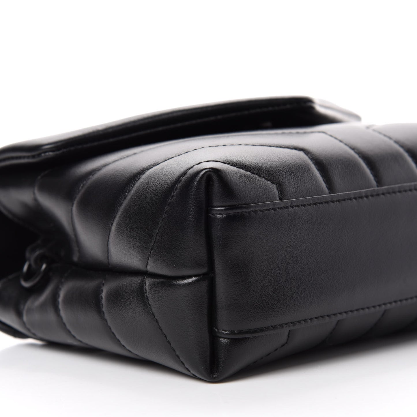 Calfskin Y Quilted Monogram Toy Loulou Crossbody Bag Black