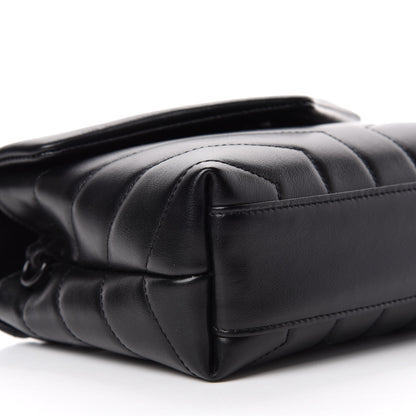 Saint Laurent Calfskin Y Quilted Monogram Toy Loulou Crossbody Bag Black 6 of 12