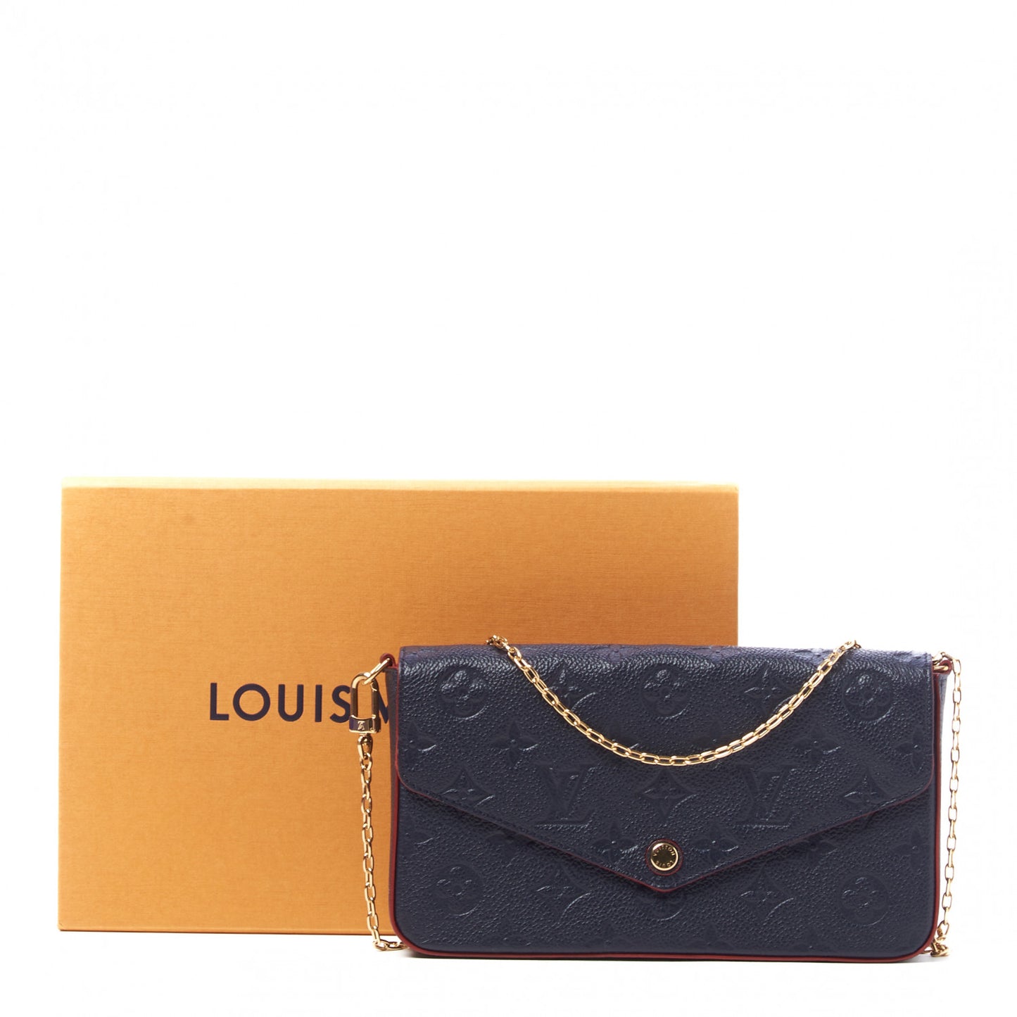 Empreinte Pochette Felicie Chain Wallet Marine Rouge