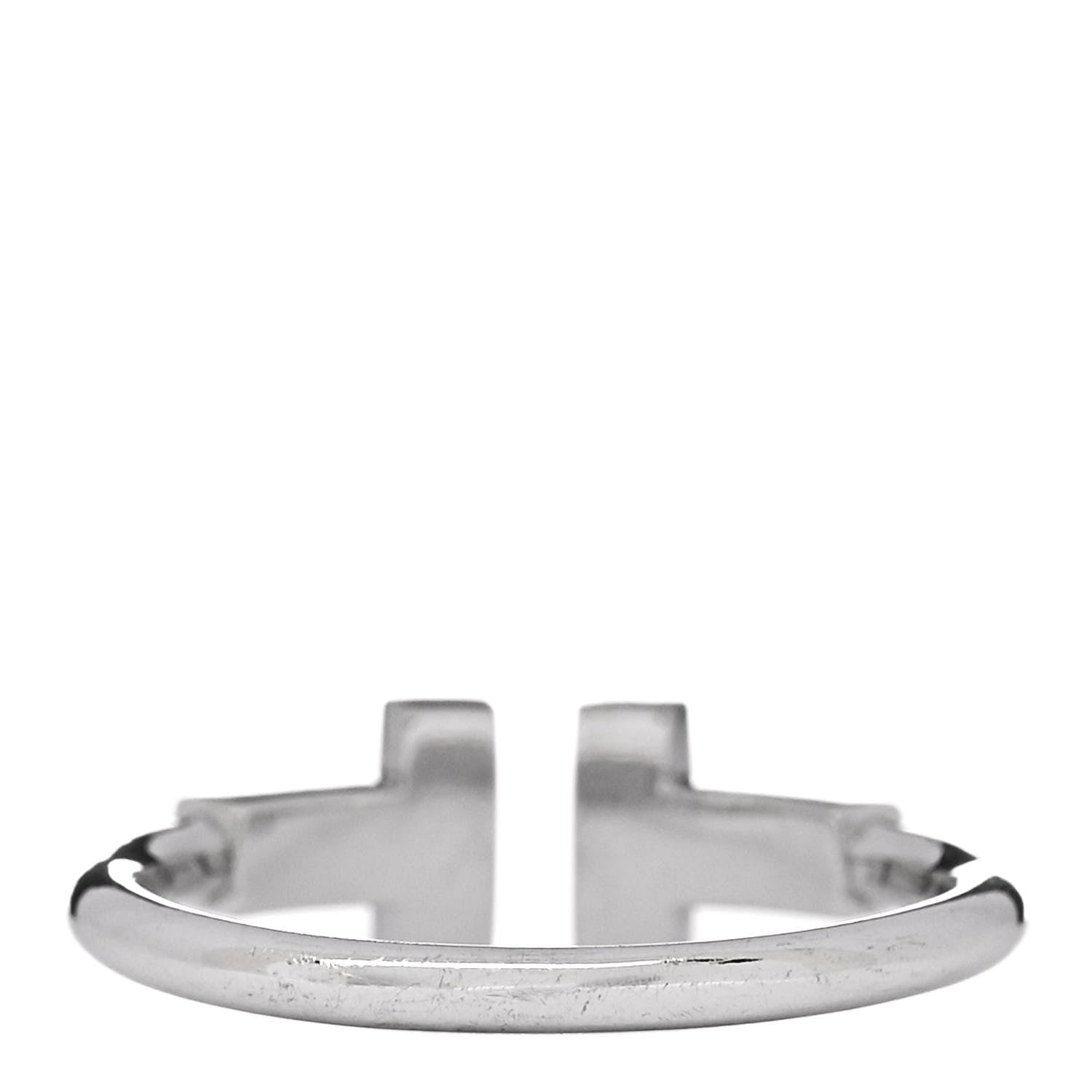 Tiffany 18K White Gold Diamond T Wire Ring 52 6 3 of 5
