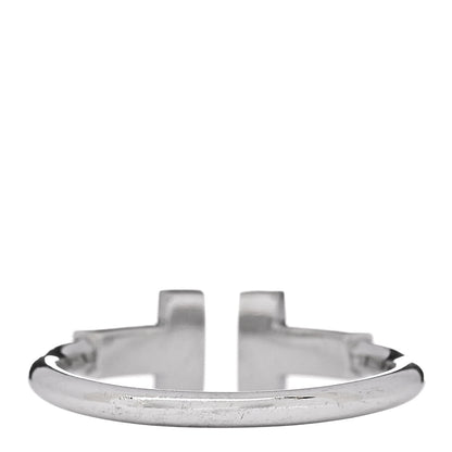 Tiffany 18K White Gold Diamond T Wire Ring 52 6 3 of 5