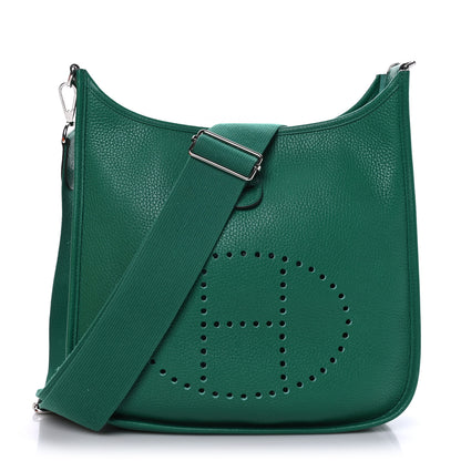 Hermes Taurillon Clemence Evelyne III PM Vert Vertigo 1 of 12