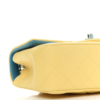 Chanel Lambskin Quilted Mini Rectangular Flap Yellow Blue 8 of 9