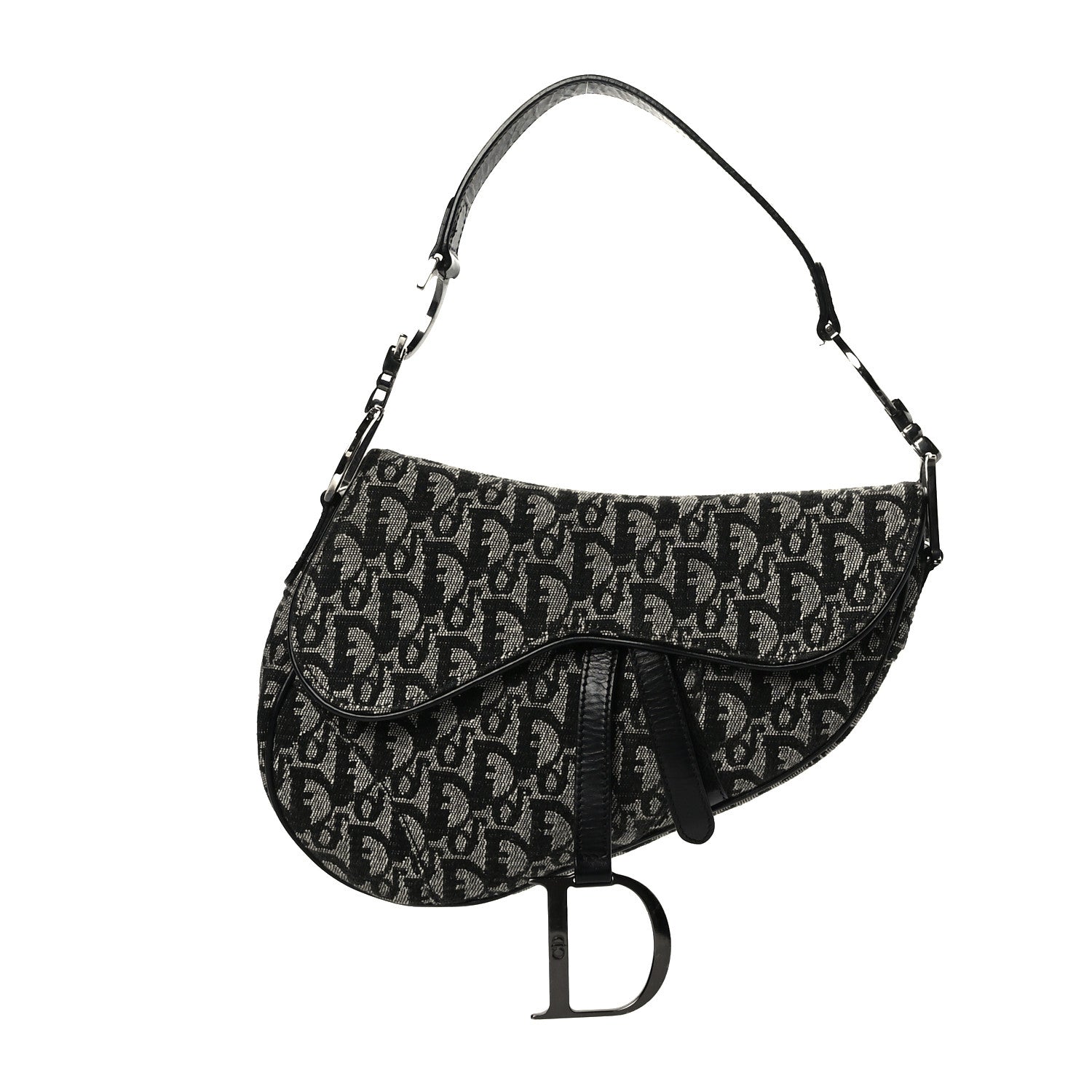 Christian Dior Monogram Saddle Bag Black 1 of 10