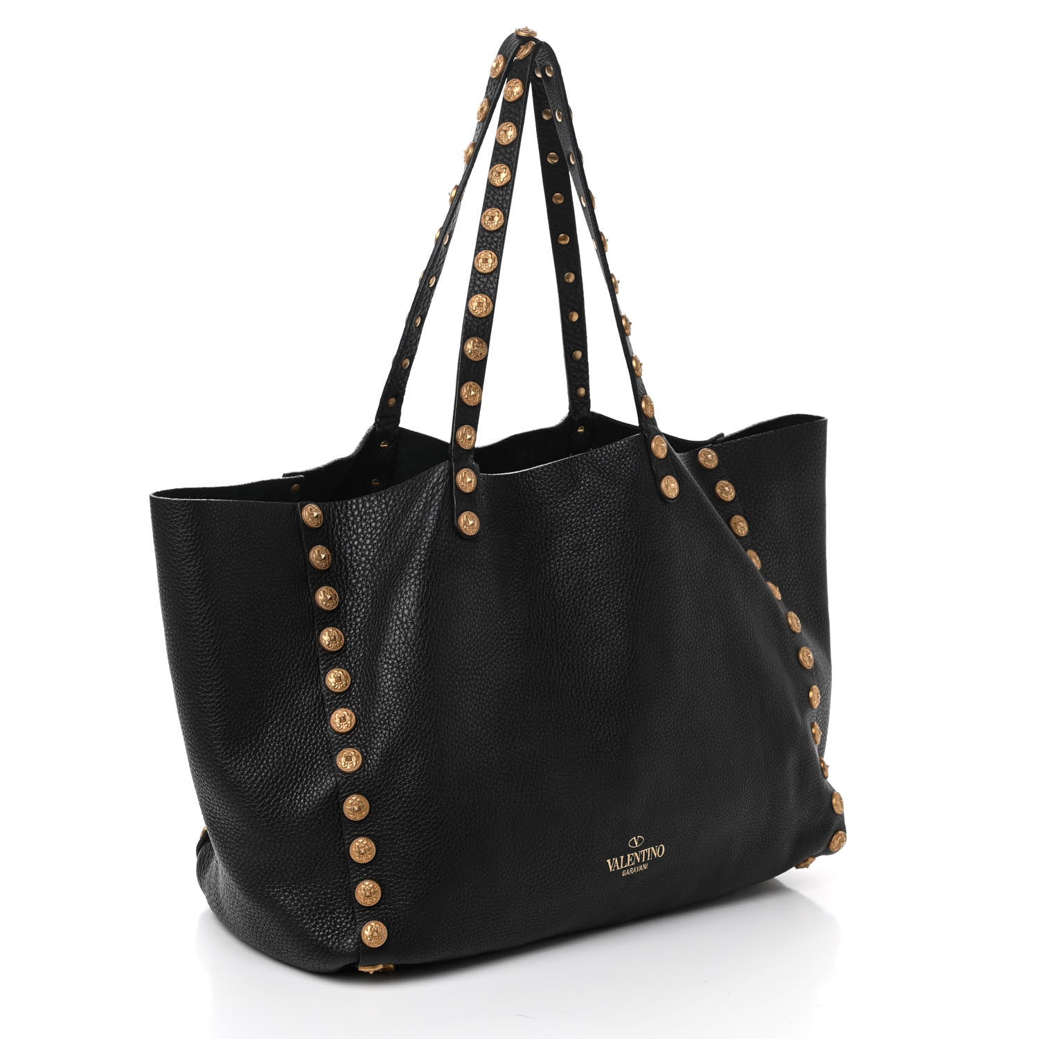 Valentino Garavani Grained Calfskin Large Studded Zodiac Tote Black 3 of 11