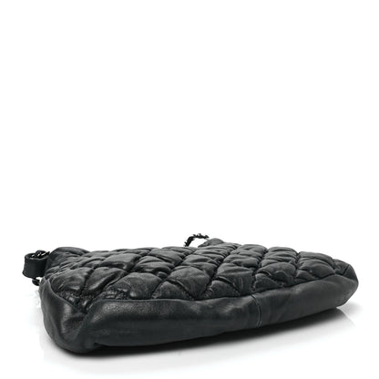 Chanel Iridescent Calfskin Bubble Quilt Hobo Black 3 of 9