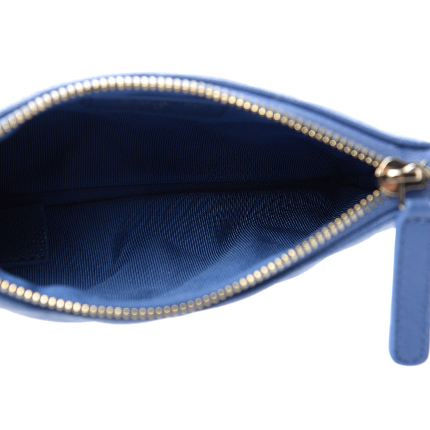 Caviar Quilted Small Cosmetic Case Blue
