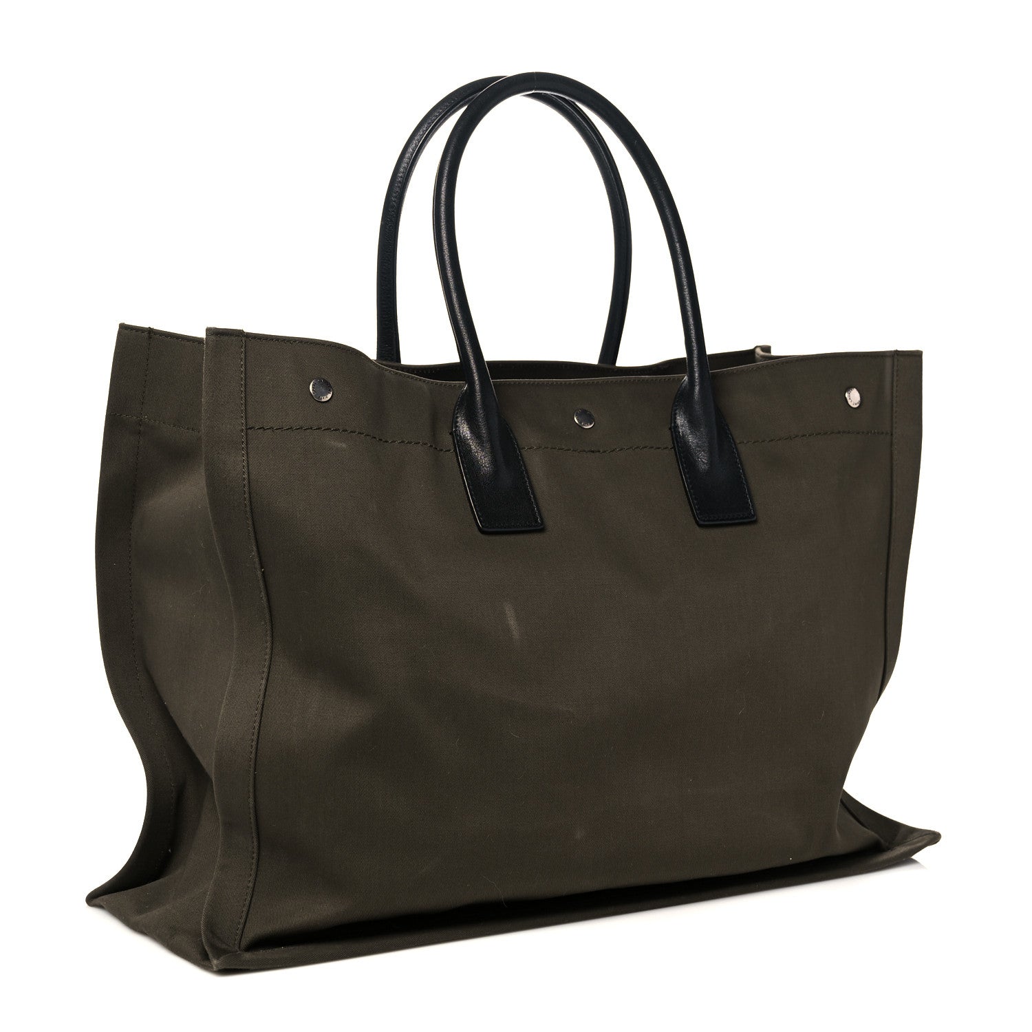 Saint Laurent Linen Calfskin Rive Gauche Tote Khaki 3 of 24