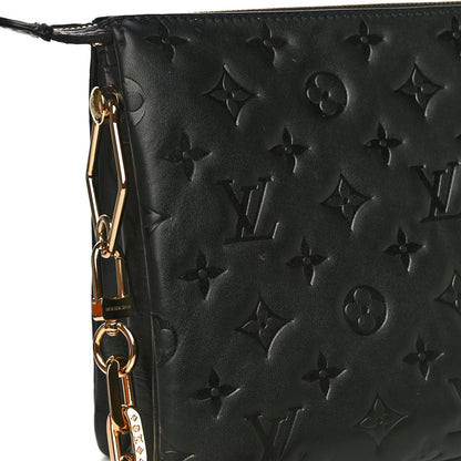 Louis Vuitton Lambskin Embossed Monogram Coussin PM Black 13 of 15