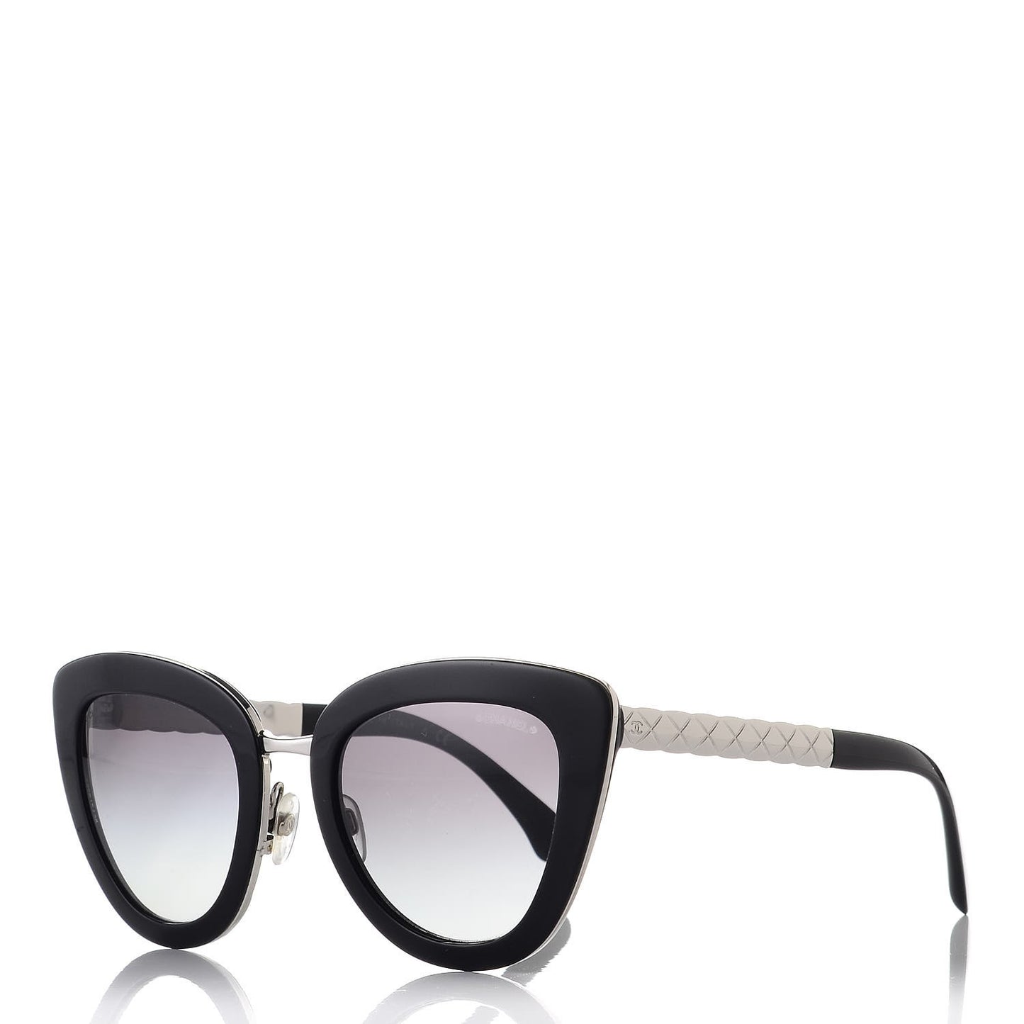 Cat Eye Quilted Sunglasses 5368 Black
