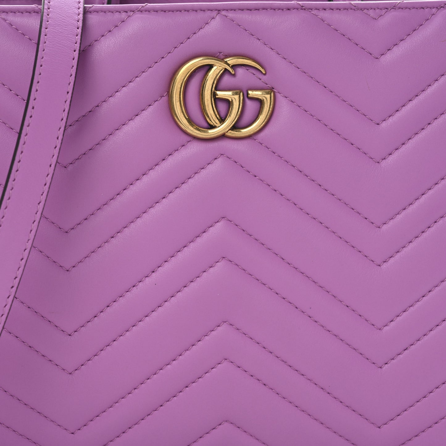 Calfskin Matelasse Small GG Marmont Tote Candy Mousse