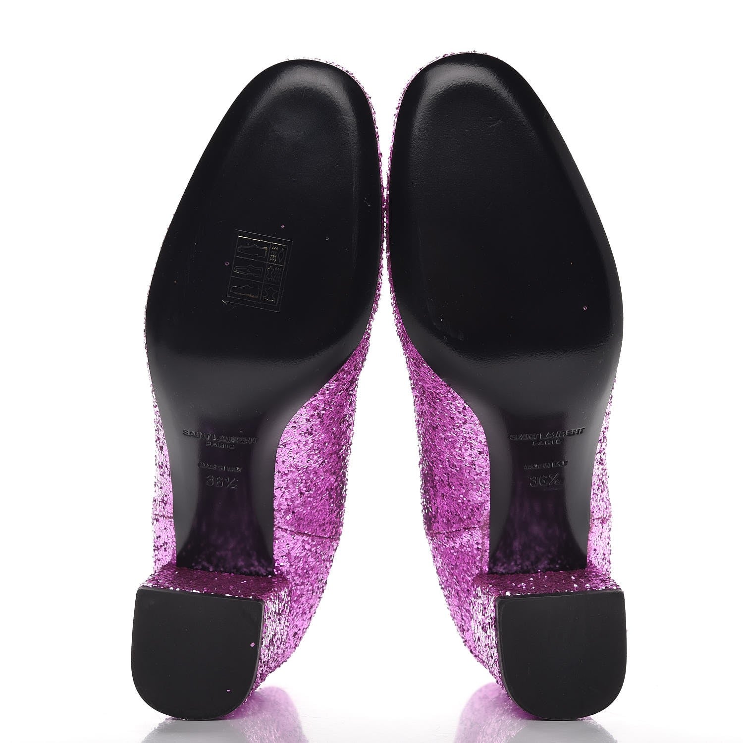 Saint Laurent Metallic Glitter Calfskin Babies Chelsea 90 Ankle Boots 36.5 Pink 5 of 9
