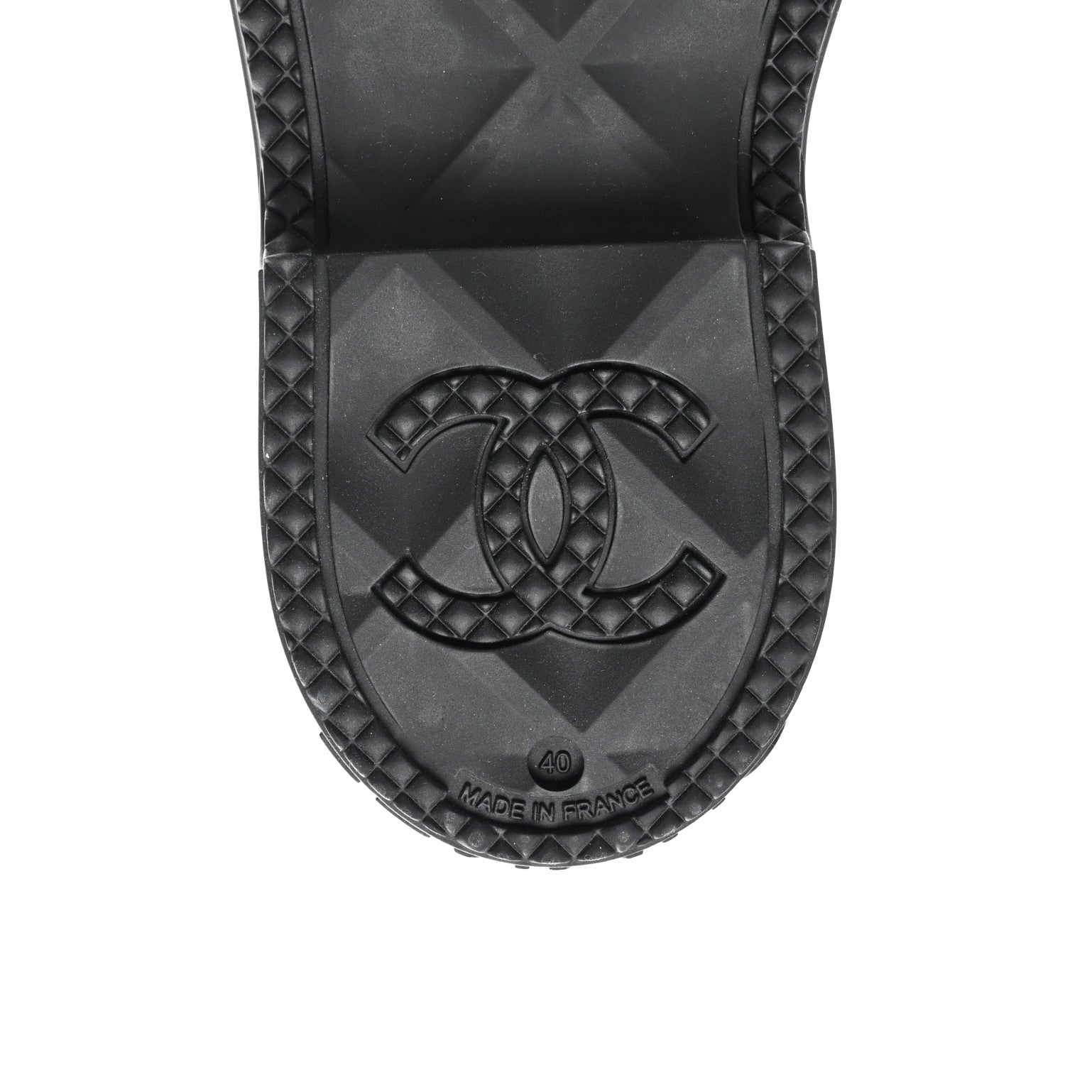 Chanel Caoutchouk CC High Boots 40 Khaki Black 6 of 9