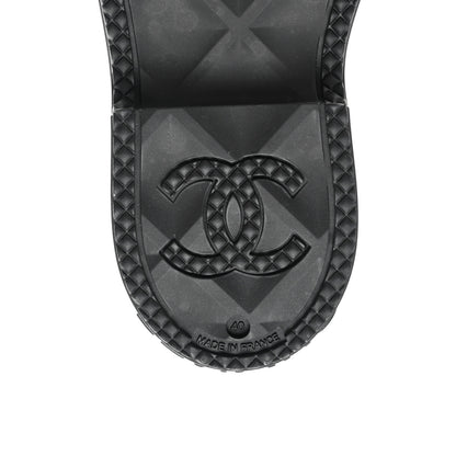 Chanel Caoutchouk CC High Boots 40 Khaki Black 6 of 9