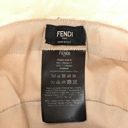 Fendi Terrycloth Karligraphy Embroidered Bucket Hat M White 8 of 8