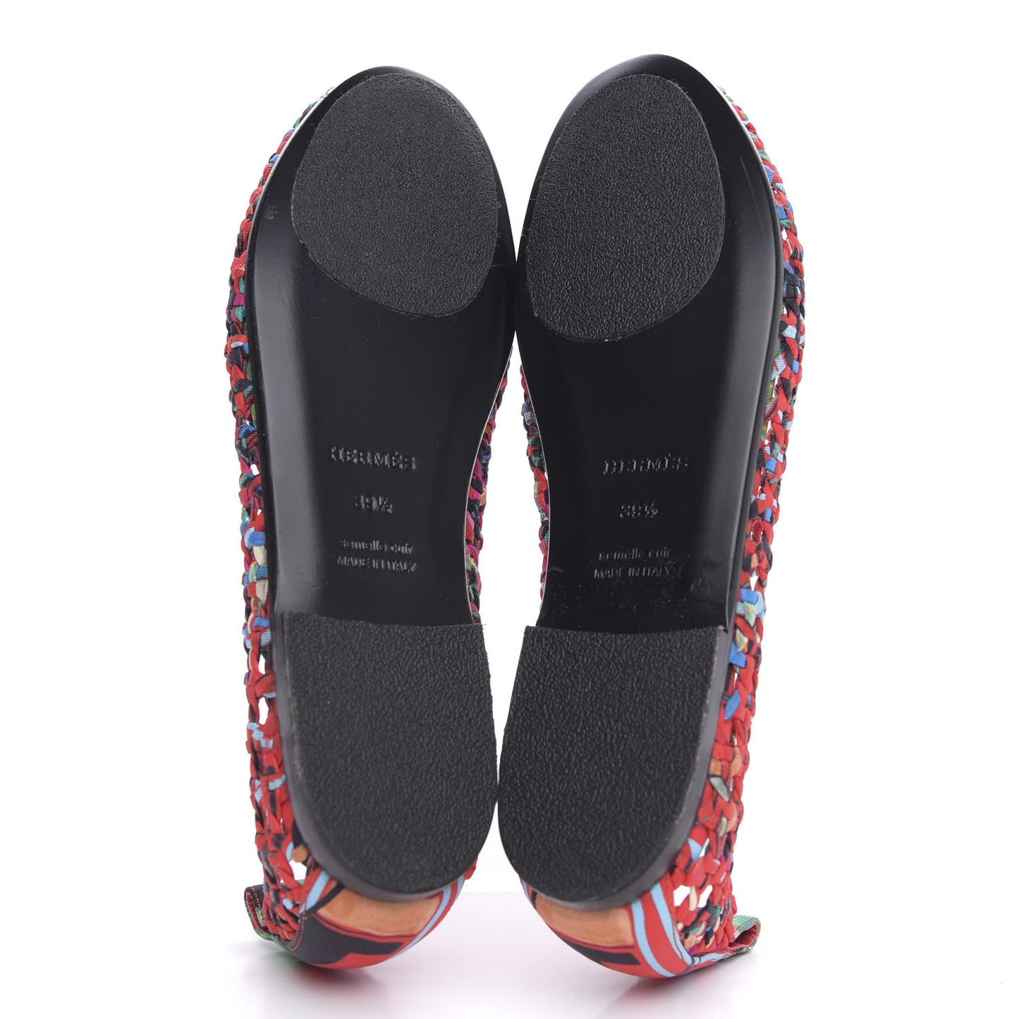 Printed Silk Braided Minorque Ballerina Flats 39.5 Multicolor