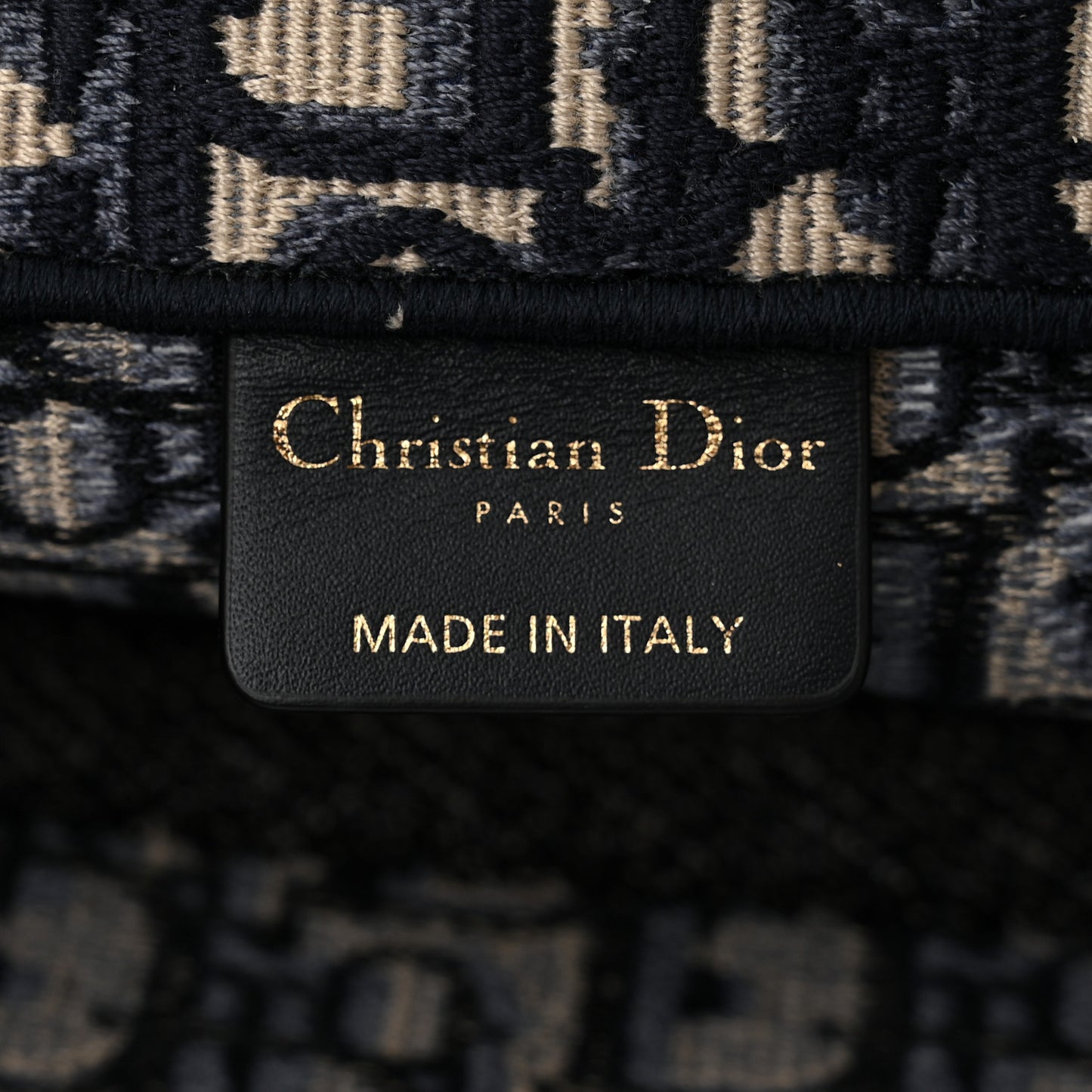 CHRISTIAN DIOR Oblique Medium Book Tote Blue Multicolor