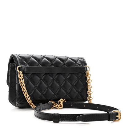 Chanel Aged Calfskin Quilted 2.55 Reissue Flap Belt Bag Clutch Black 3 of 10