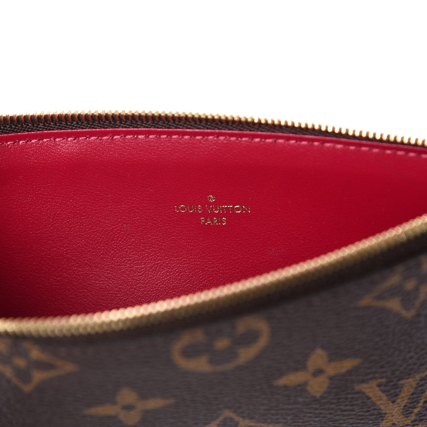 Monogram Felicie Chain Wallet Zippered Insert Fuchsia