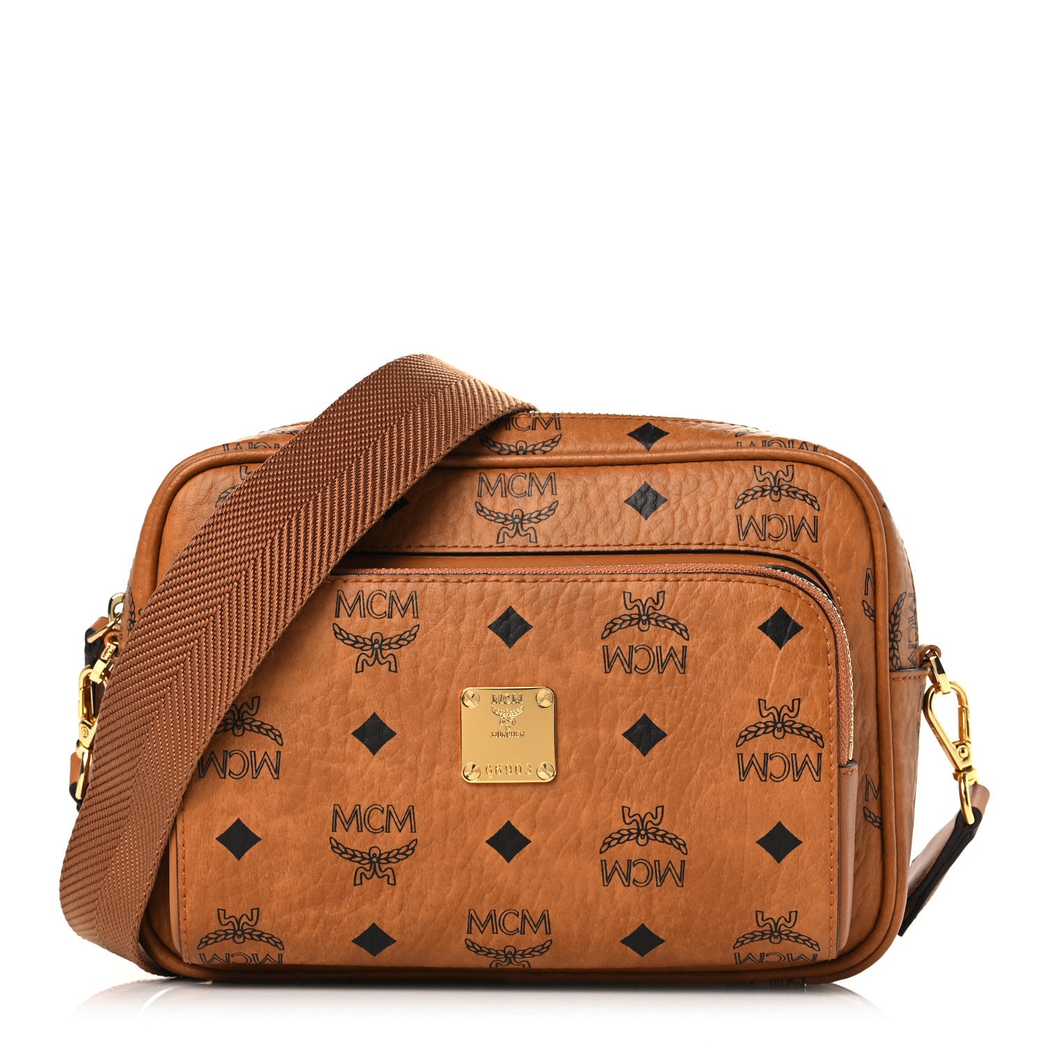 MCM Visetos Klassik Crossbody Bag Cognac 1 of 9