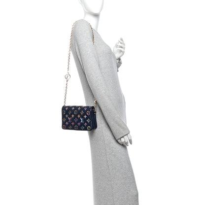 Louis Vuitton Lambskin Embossed Monogram LV Garden Pochette Coussin Navy 2 of 9