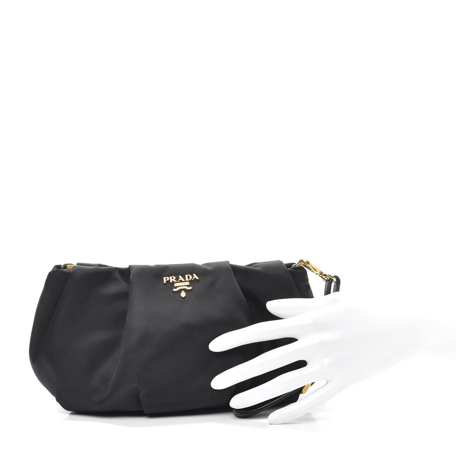 Prada Tessuto Nylon Bow Wristlet Black 2 of 8