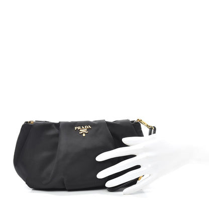 Prada Tessuto Nylon Bow Wristlet Black 2 of 8