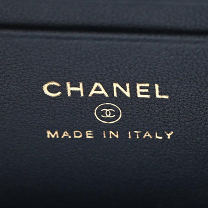 Chanel Wool Plaid Quilted Small Vanity Case With Chain Blue 7 of 10