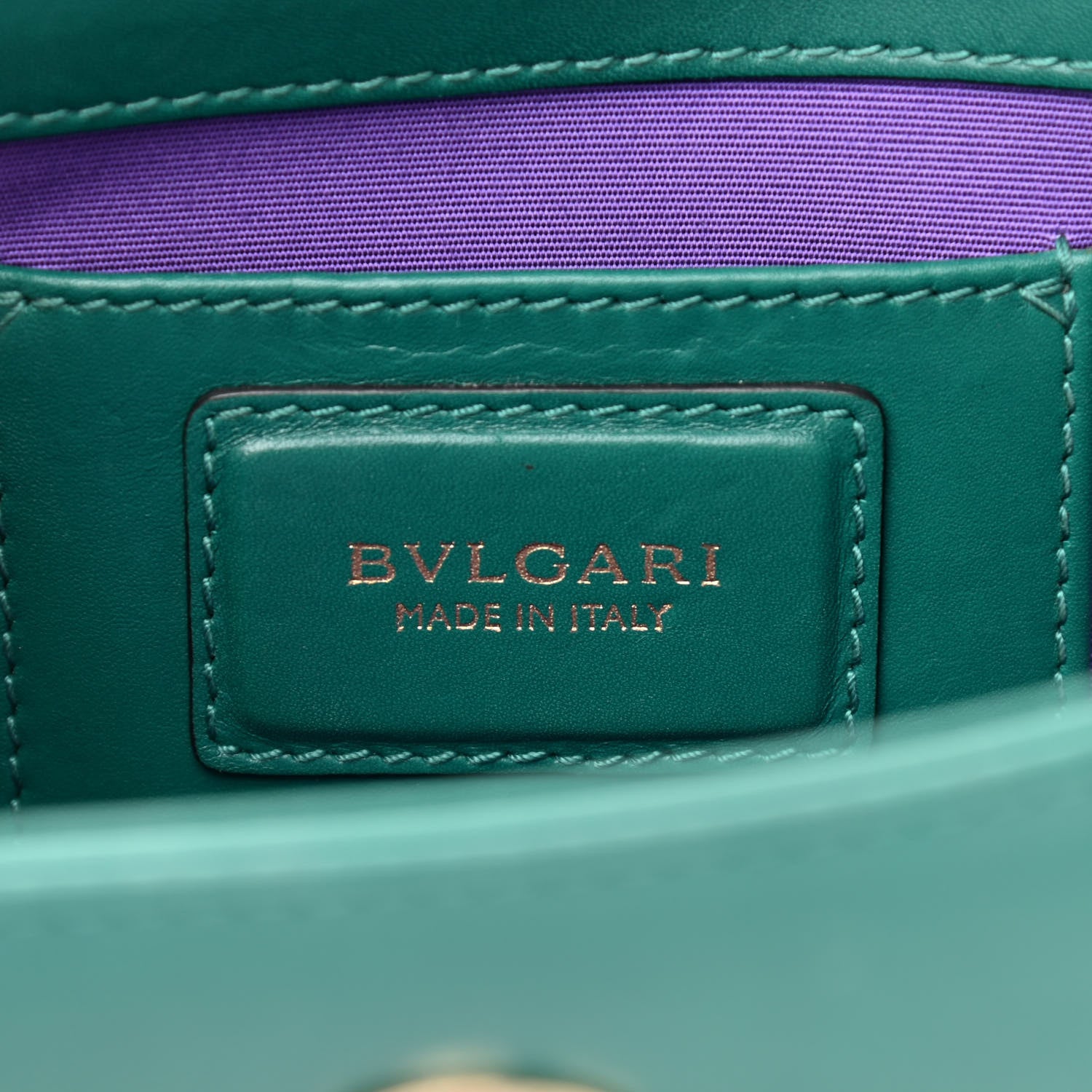 Bulgari Calfskin Serpenti Forever Flap Clutch Emerald Green 5 of 9