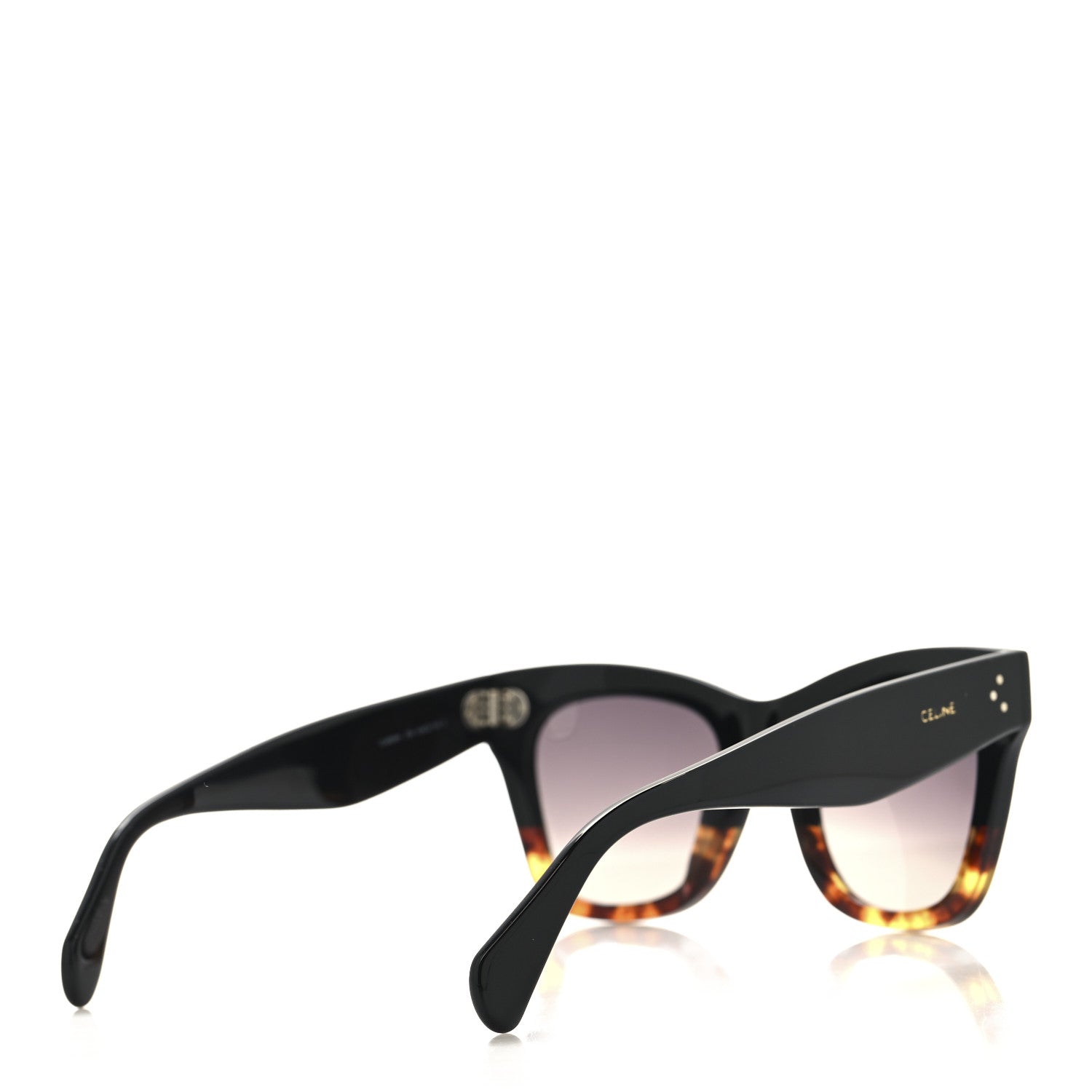 Celine Acetate Polarized Cat Eye Sunglasses CL4004IN Havana Black 4 of 7