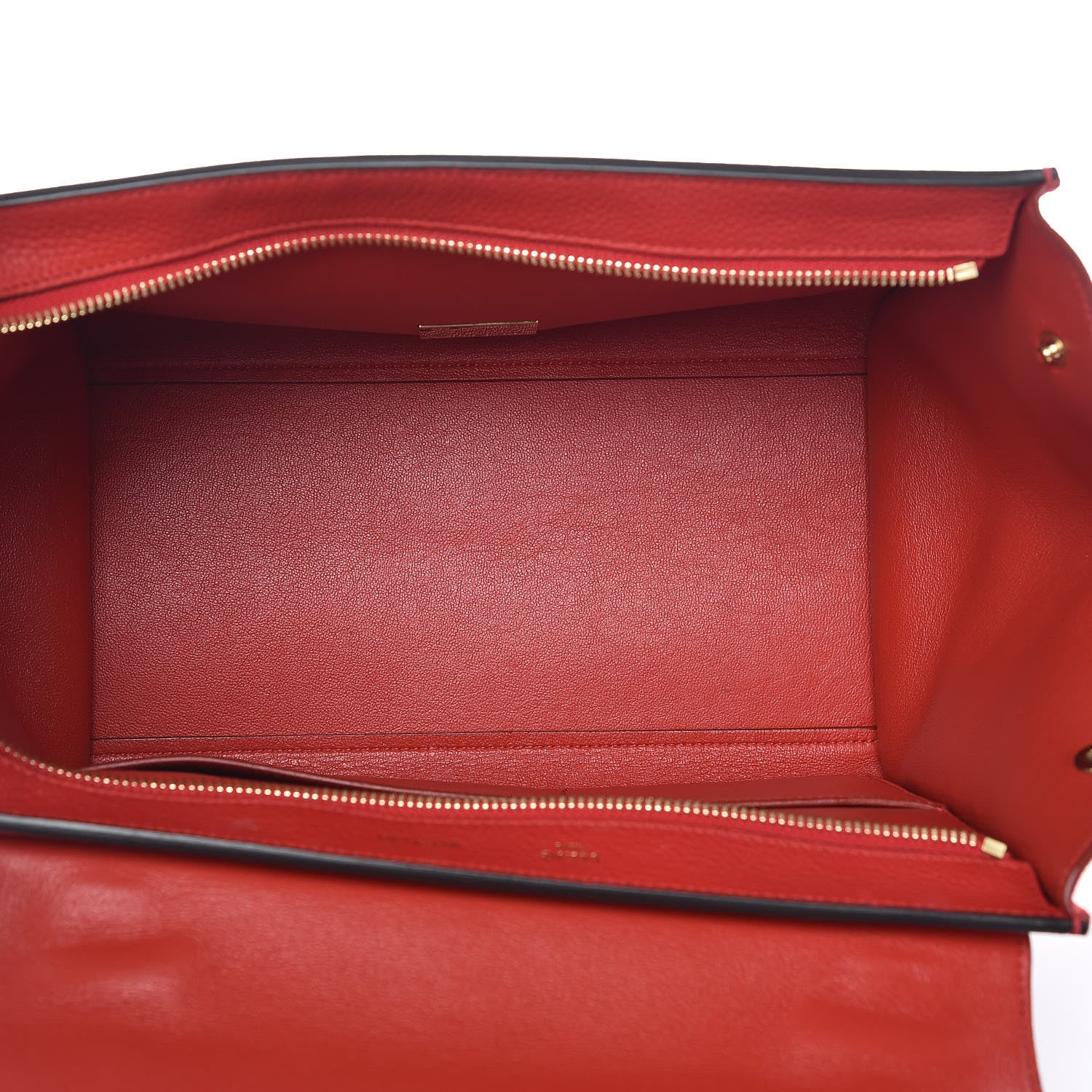 Celine Drummed Calfskin Suede Small Trapeze Coquelicot 6 of 16