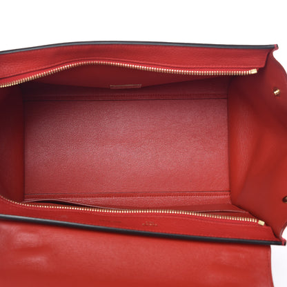 Celine Drummed Calfskin Suede Small Trapeze Coquelicot 6 of 16