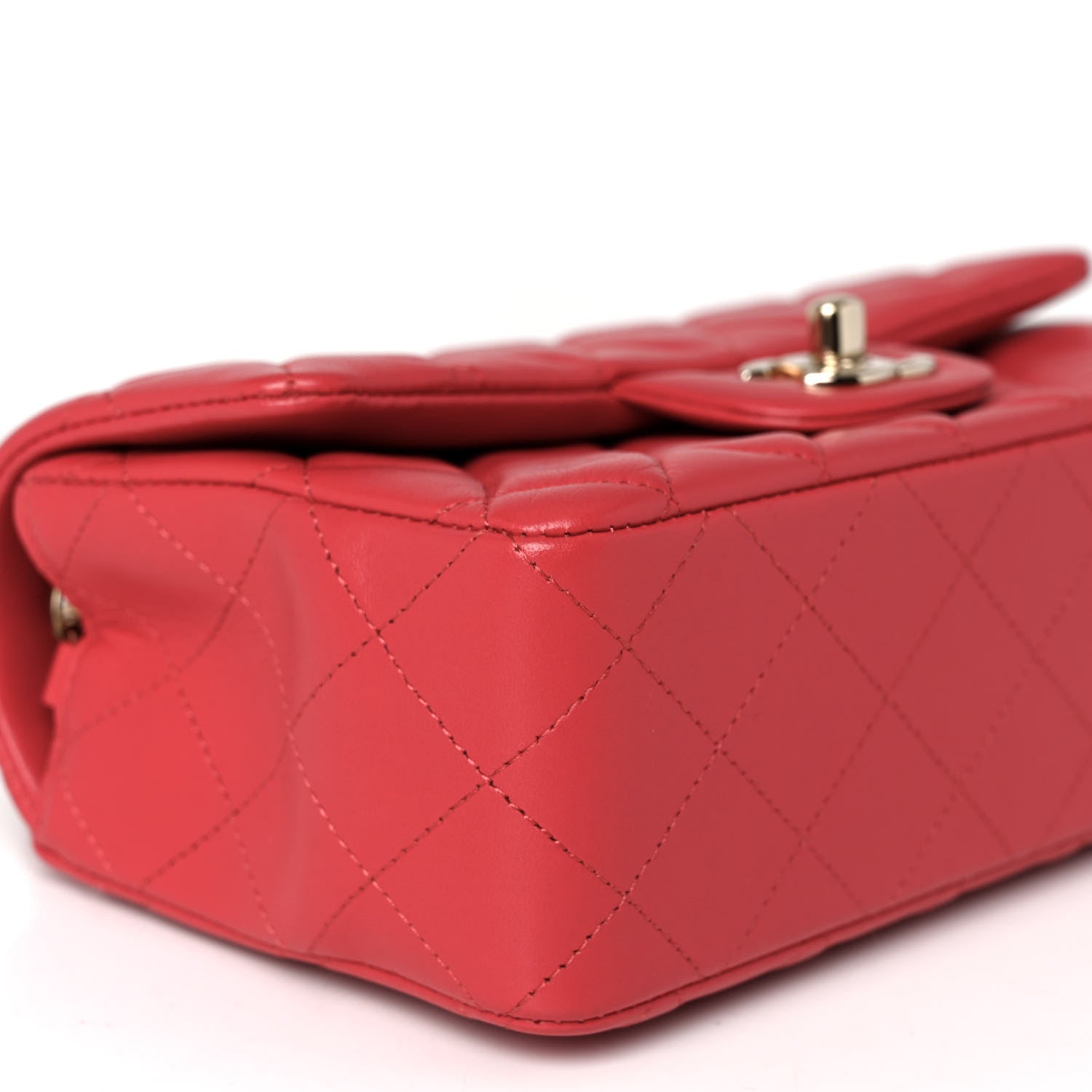 Chanel Lambskin Quilted Mini Rectangular Flap Red 9 of 11