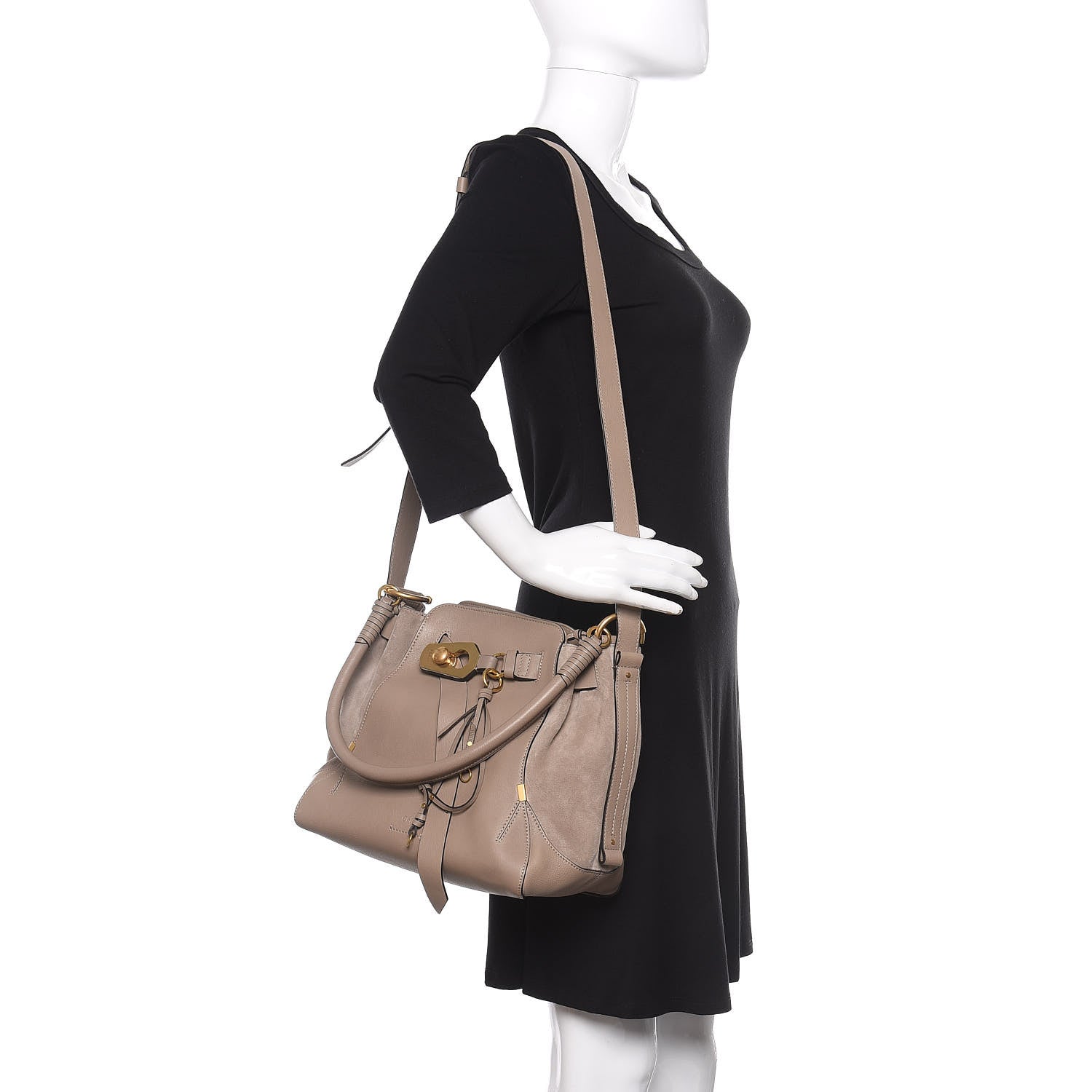 Chloe Suede Calfskin Medium Owen Bucket Bag Motty Grey 2 of 11