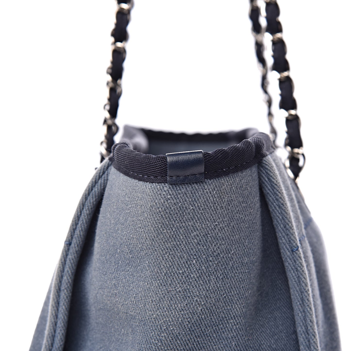 Canvas Sequin Small Deauville Tote Navy