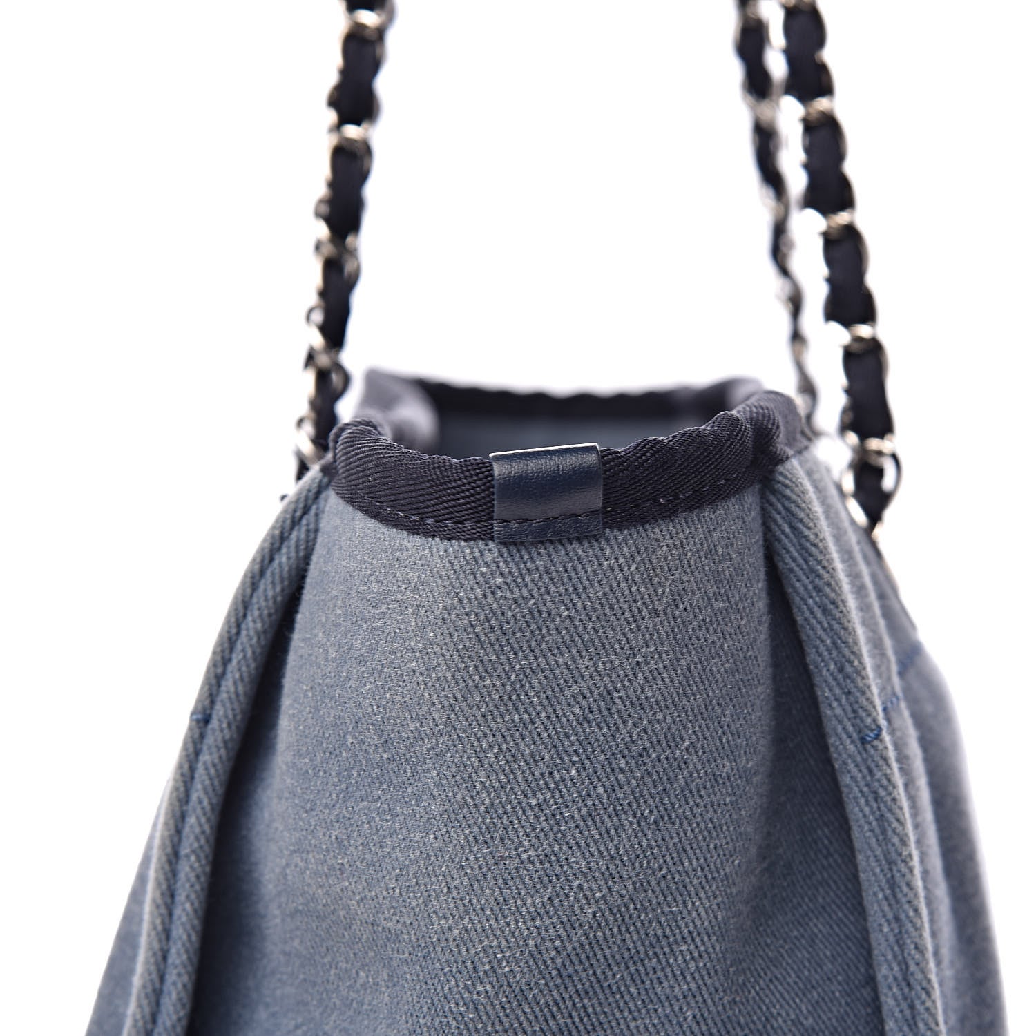 Chanel Canvas Sequin Small Deauville Tote Navy 8 of 14